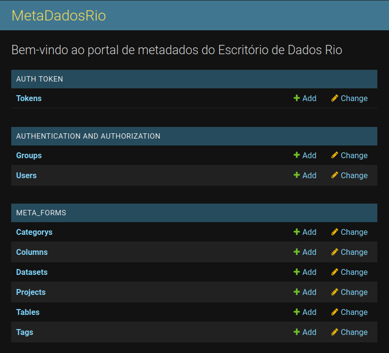 Homepage do meta.dados.rio